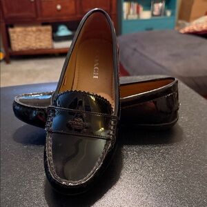 Coach Glossy Black Loafers